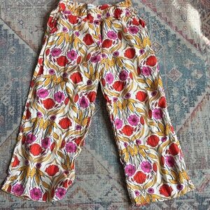 Rachel Zoe 100% Linen Vibrant Floral Print Pants